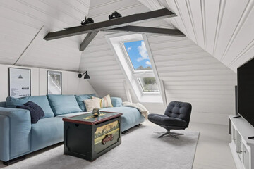 Modern luxury apartment interior in minimal scandinavian style, 3d rendering