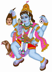 hand drawn digital art of lord bhairava