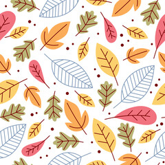 Obraz premium seamless autumn pattern in doodle style