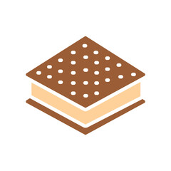  Ice cream sandwich color flat icon for digital and print projects.