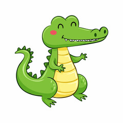 Fototapeta premium Adorable Cartoon Alligator Illustration Featuring a Friendly Expression and Playful Design