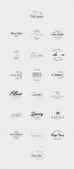 unique minimalist vintage-style logo designs in monochromatic tones, ideal for branding and illustration. Each hand drawn logo is crafted with a sharp focus