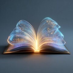 Glowing Book with Light Trails