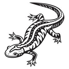 Tribal patterned salamander illustration isolated on white background