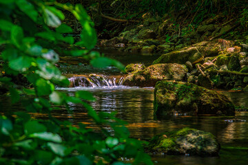 The Orbieu River in French Occitania. Its source is in the Corbières in Aude.
