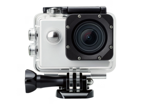 Action Camera isolated on a transparent background.