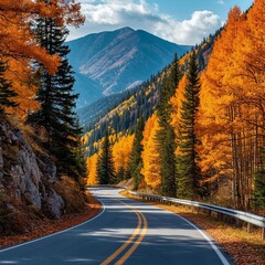 autumn, landscape, mountain, fall, nature, forest, tree