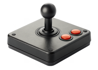 Arcade Joystick isolated on a transparent background.