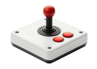  Arcade Joystick isolated on a transparent background.