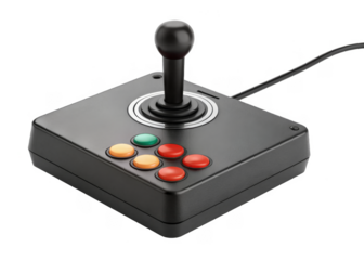  Arcade Joystick isolated on a transparent background.