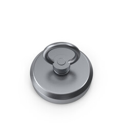 Strong Neodymium Magnet with Eyelet Ring Isolated on Transparent Background