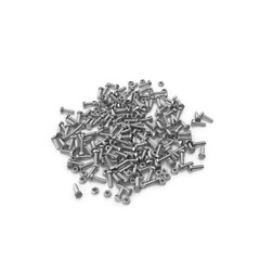 Pile of Metal Screws and Bolts Isolated on Transparent Background