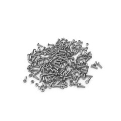 Pile of Metal Screws and Bolts Isolated on Transparent Background