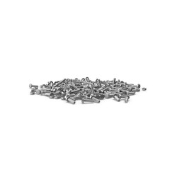 Pile of Metal Screws and Bolts Isolated on Transparent Background