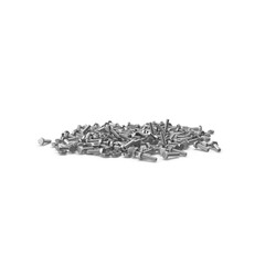 Pile of Metal Screws and Bolts Isolated on Transparent Background