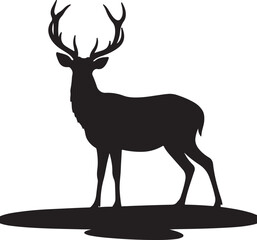  Deer on sands silhouette image white backgrpound. 