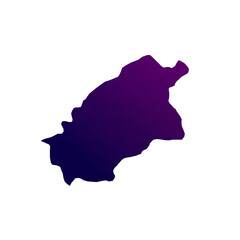KSA Al Qassim map isolated on transparent white background. Blue and purple gradient textured map isolated on transparent png.