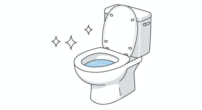 A clean and inviting vector illustration of a toilet, perfect for hygiene, bathroom, and sanitation-related design projects, presented in a simple, modern style.