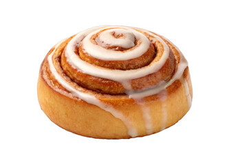 Fototapeta premium Cinnamon Roll isolated on a transparent background.