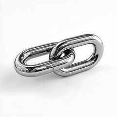 Fototapeta premium Shiny Metal Chain Links on White