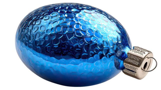 Christmas Ornament: A lustrous blue Christmas ornament, captures the essence of festive cheer and holiday spirit. It stands as a symbol of hope and joy, ready to bring warmth to any scene.