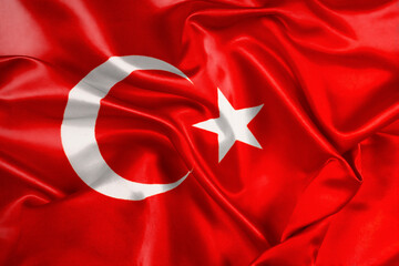 Obraz premium Waving national flag of Turkey, 3D illustration.