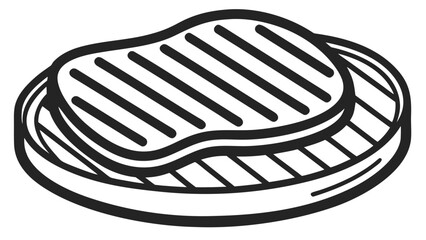 vector illustration of a black and white bread