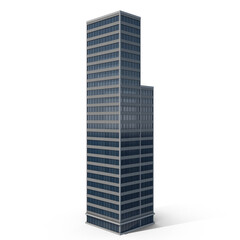 Modern Office Skyscraper Building Isolated on Transparent Background