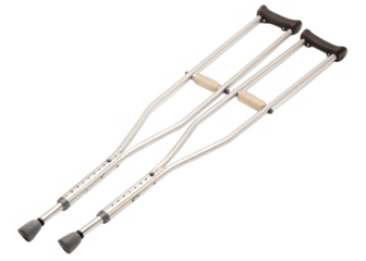Crutches isolated on a transparent background.