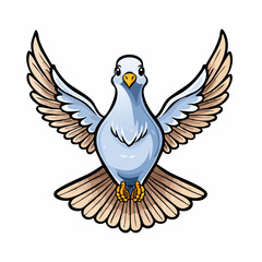 Obraz premium Stylized dove illustration spreading wings conveying peace, freedom, and spiritual grace