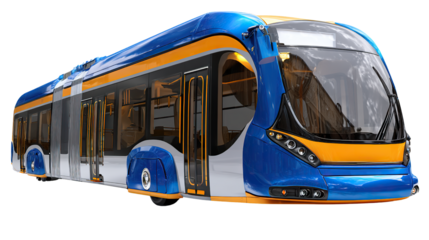 Dynamic Transit: Capturing the essence of urban mobility, a sleek, modern bus stands as a symbol of efficiency and progress, promising a sustainable travel experience.