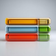 Abstract Stacked Colorful Glass Rectangular Objects