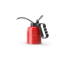 Red Oil Can with Long Spout and Handle Isolated on Transparent Background