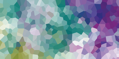 Abstract geometric mosaic of pastel colors and crystal-like shapes seamlessly blended creating a visually appealing background design.