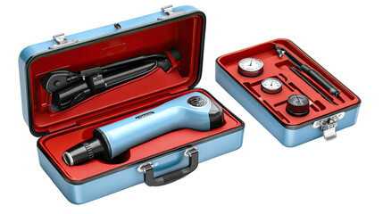 Vintage Medical Instruments: A captivating view of two antique, open medical instrument cases, showcasing the tools of the trade with exquisite detail, representing the legacy of medical practice.