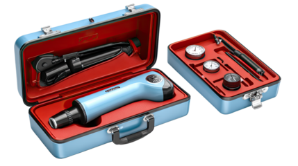Vintage Medical Instruments: A captivating view of two antique, open medical instrument cases, showcasing the tools of the trade with exquisite detail, representing the legacy of medical practice.