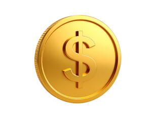Fototapeta premium Golden Coin with Dollar Sign Symbolizing Wealth and Prosperity