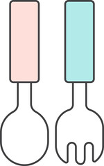 Fototapeta premium Spoon and Fork Illustration / 수저 포크 일러스트