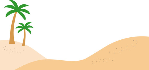 Desert Landscape with Palm Trees / 야자수 사막 풍경 일러스트