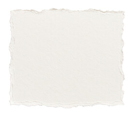 Obraz premium Textured sheet of white torn paper with rough edges on transparent background.