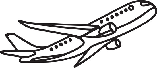 airplane flying Vector Illustration