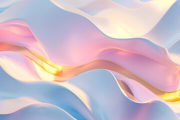 Luxury pastel abstract background with gold waves and smooth glossy textures