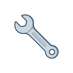Flat design vector of a grey spanner wrench.