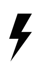 Lightning bolt icon symbol for power and electricity isolated on white background