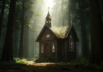 Fototapeta premium Forest Chapel Sunlight