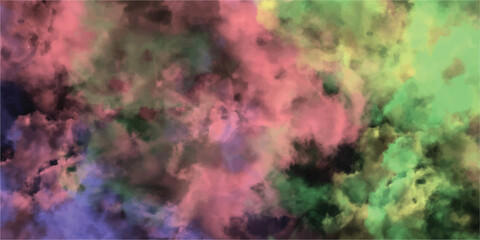 Abstract watercolor cloudscape with soft hues of pink green and purple creating an ethereal and artistic background element