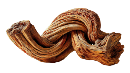 Knotted Wood Texture: A close-up view captures the intricate details of a piece of weathered wood, its gnarled surface and twisted form telling a story of time and nature's artistry.