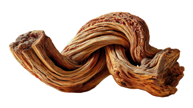 Knotted Wood Texture: A close-up view captures the intricate details of a piece of weathered wood, its gnarled surface and twisted form telling a story of time and nature's artistry.