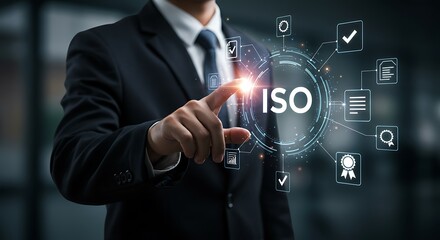 Obraz premium Achieving ISO Certification Streamlining Quality Management with Digital Solutions