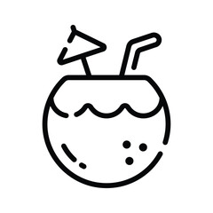 Grab this linear icon of chilled coconut drink